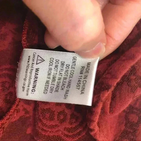 Altar’d State  Boho Embroidered Shirt Red Sz Medium - Picture 9 of 16